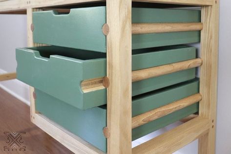 Building A Desk, Diy Wood Desk, Diy Drawers, Wooden Drawers, Wood Joinery, Built In Desk, Diy Wood Projects Furniture, Wood Drawers, Creative Furniture