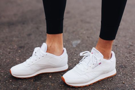 Fashion Jackson Wearing Reebok White Classic Sneakers Reebok Harman Sneaker Outfit, Rebock Shoe Outfit, Womens Reebok Shoes Outfit, White Rebook Shoes Outfit Women, Classic Reebok Shoes Outfit, Black Reebok Classic Outfit Woman, Reebok Women Shoes, Kswiss Sneakers Women Outfit, Reebok Shoes Outfit