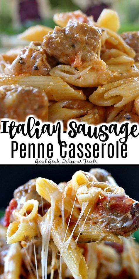 Crumble Sausage Recipes, Mild Sausage Pasta Recipes, Casseroles With Italian Sausage, Penne Pasta With Italian Sausage And Spinach, Pasta Italian Sausage Recipes, Recipes Using Hot Sausage, Easy Dinner With Italian Sausage, Meals With Italian Sausage Links, Easy Pasta Dishes With Sausage