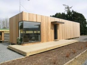 Ohakune, 2 bedrooms, $190 pw | Trade Me Property Container Cladding, Shipping Container Buildings, Shipping Container Design, Wooden Cladding, Container Buildings, Building A Container Home, Corner Window, Container Architecture, Casa Container