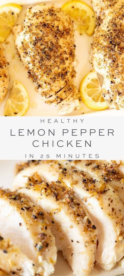 Lemon Pepper Chicken Breast Recipe, Lemon Pepper Chicken Breast, Baked Lemon Chicken, Recipes With Chicken And Peppers, Julie Blanner, Low Cholesterol Recipes, Low Calorie Dinners, Lemon Pepper Chicken, Pepper Chicken