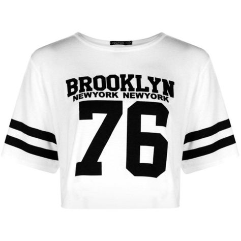 Boohoo Reece Baseball Brooklyn Boxy Crop ($10) ❤ liked on Polyvore featuring tops, long sleeve tops, white top, white baseball jersey, ribbed crop top and boxy crop top White Baseball Jersey, Crop Tops Shirts, High Neck Long Sleeve Top, Long Sleeve Jersey Shirt, Boxy Crop Top, Shirts Crop, Baseball Jersey Shirt, White Long Sleeve Top, White Long Sleeve Shirt