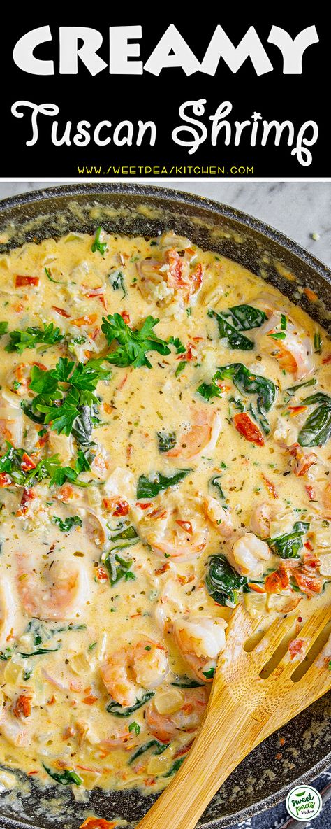 Tuscan Shrimp Pasta, Tuscan Shrimp Pasta recipe Tuscany Shrimp Recipe, Tuscan Shrimp Recipe, Creamy Tuscan Shrimp Orzo, Creamy Tuscan Shrimp Pasta, Shrimp Tuscan Pasta, Spinach And Shrimp Recipes, Shrimp Mushroom Spinach, Shrimp Spinach Recipes, Creamy Shrimp Recipes