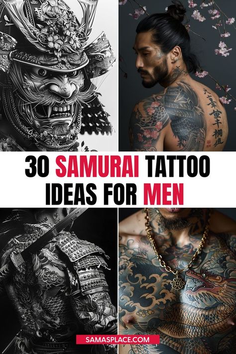 Samurai tattoo ideas for men, symbolizing honor, courage, and the warrior spirit with detailed armor designs Tattoo Ideas For Men Symbols, Samurai Tattoo Ideas, Samurai Tattoos, Warrior Ethos, Japanese Warrior Tattoo, Samurai Code, Samurai Tattoo Sleeve, Warrior Tattoo Sleeve, Code Of Honor