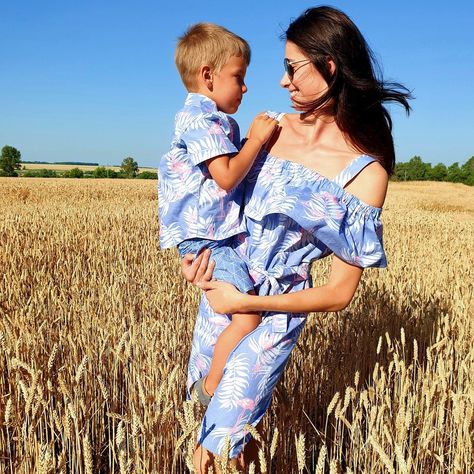 Mom and son custom made outfit Red Plaid Shirt Outfit, Pattern Shirt Outfit, Orange Sweater Outfit, Matching Baby Outfits, Mom And Son Matching, Mom And Son Outfits, Son Clothes, Plaid Shirt Outfits, Summer Family Photos