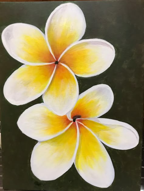 Luau Drawing Ideas, Hawaiian Flower Painting Easy, Hibiscus Flower Painting Easy, Hibiscus Painting Easy, Hawaii Flower Painting, Hawaii Painting Easy, Hawaiian Painting Ideas, Hawaiian Flowers Drawing, Hawaiian Flower Painting