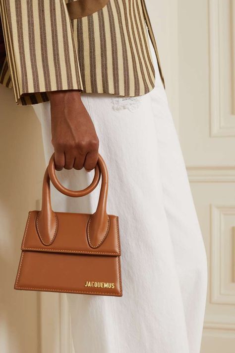 Jacquemus Le Chiquito Long, Le Chiquito Long, Jacquemus Le Chiquito, Jacquemus Bag, Light Brown Leather, Chic Accessories, Mini Tote, Net A Porter, Smooth Leather