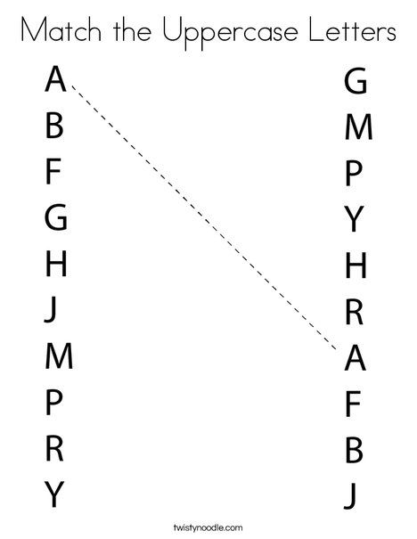 Match the Uppercase Letters Coloring Page - Twisty Noodle Match Letters Worksheet For Preschool, Match The Letters Worksheets, Match The Same Letter Worksheet, Match The Following Worksheets For Kids, Matching Letters Worksheets, Letters Activities For Preschool, Letters Worksheets Preschool, Alphabet Matching Worksheet, Match The Letters