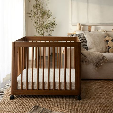 Nursery Decor Small Twin Nursery, Babyletto Yuzu, Babyletto Crib, Safe Co Sleeping, Brown Crib, Wood Crib, Baby Cribs Convertible, Modern Crib, Big Kid Bed