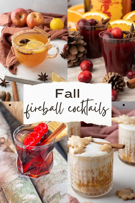 As the seasons change and the air begins to chill, it’s the perfect time of year to embrace the warm, spicy cinnamon flavor of Fireball Cinnamon Whisky. In this roundup, we’ll explore some delicious Fireball cocktail recipes that will ignite your taste buds and keep you warm, whether you’re enjoying a hot drink by the fire! Jack Fire Cocktails, Drinks With Fireball Recipes, Fireball Ice Cream Recipes, Fireball Fall Cocktails, Fireball Recipes Drinks, Drinks Made With Fireball, Fire Themed Drinks, Homemade Fireball Whiskey, Campfire Cocktail Recipe