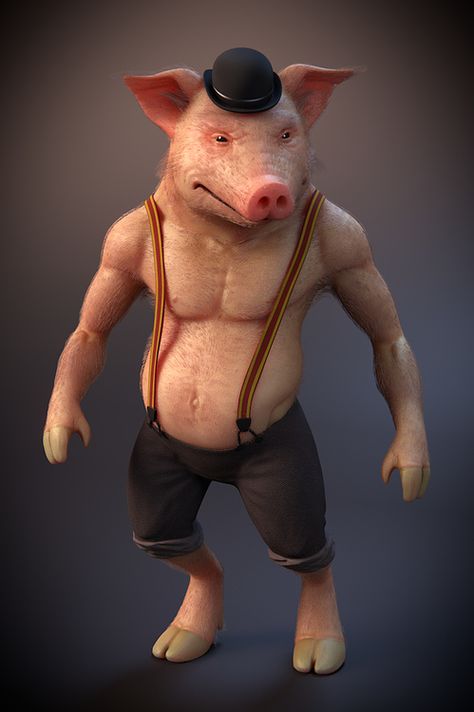 Mr. Pig - Artwork / Finished Projects - Blender Artists Community Pig Artwork, Artist Community, Animal Books, Men Model, Pig Skin, Good Skin, Male Models, Farm Animals, Old School