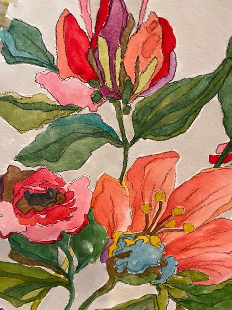 Artist, Allyson Hartt, is working on a new collection of Big Bold Botanicals! Some paintings in the collection will be watercolor on heavy cotton watercolor paper, and others will be acrylics on deep edged canvas. Spring 2022! #paintingcollection #botanicalart #floralwatercolor #interiorart #weddinggiftideas #valentinegifts #officeart #nurserydecor Painted Words On Canvas, Acrylic On Watercolor Paper, Abstract Watercolor Flower Art, Big Watercolour Painting, Floral Artwork Painting, Botanical Flower Illustration, Bright Watercolor Paintings, Botanical Abstract Art, Large Floral Paintings