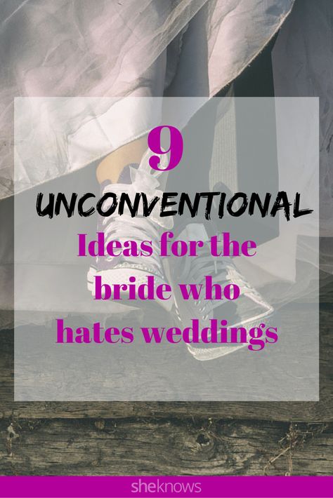 The anti-bride’s guide to planning a non-traditional wedding. Unique Weddings Themes, Small Non Traditional Wedding, Non Wedding Wedding, No Traditional Wedding Ideas, Anti Wedding Ideas, Non Traditional Wedding Ideas Unique, Wedding Alternative Ideas, Non Traditional Wedding Party, No Traditional Wedding