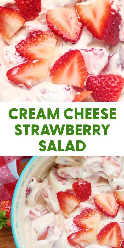 Cream Cheese Fruit Salad, Cream Cheese Salad, Strawberry Cream Cheese Dessert, Fruit Salad With Cream, Cheese Salad Recipes, Cream Cheese Recipes Dip, Easy Fruit Salad Recipes, Cool Whip Desserts, Dessert Oreo