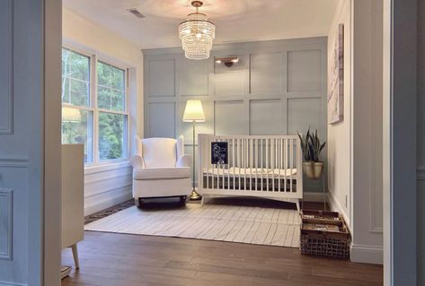 Boy Nursery Accent Wall, Nursery Feature Wall, Baby Boy Nursery Ideas, Nursery Sets, Room Country, Nursery Accent Wall, Box Room, Nursery Inspo, Baby 2