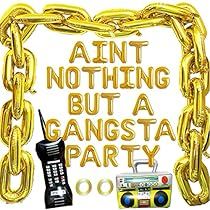 Nothing But A Gangsta Party, 2000 Theme Party Ideas, 80s Hip Hop Party, Chain Balloons, Hip Hop Party Theme, Retro Party Decor, Hip Hop Birthday Party, 90s Party Decorations, Hip Hop Birthday