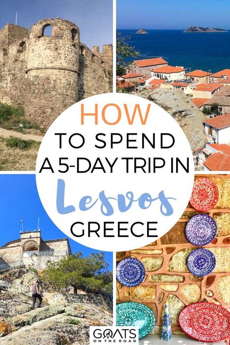 Here’s our travel guide on how to spend a 5-day trip in Lesvos, Greece - which includes recommendations on attractions, where to eat, what to do, best places to stay, and more. We share how to enjoy two fun days in Lesvos! | #beautifulplaces #Lesvos #traveltips Lesvos Greece, Greece Beach, Road Trip Europe, Greece Travel Guide, Greece Vacation, Greece Holiday, Travel Photography Inspiration, Europe Vacation, Visiting Greece