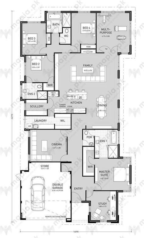 Cheap Bed, Home Design Floor Plans, House Layout Plans, Family House Plans, House Blueprints, Bedroom House Plans, New House Plans, Sims House, Building Plans