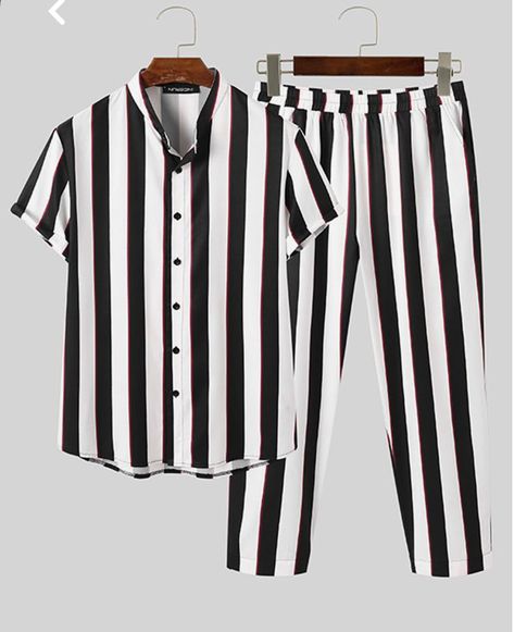 Mens Striped Shorts, Choir Dresses, Casual Suits, African Wear Styles For Men, Latest African Men Fashion, African Attire For Men, African Dresses Men, African Shirts For Men, Striped Two Piece