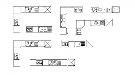 Architecture Drawing Kitchen, Kitchen Interior Plan Drawing, Kitchen Section Drawing, Kitchen Block, Floor Plan Symbols, Cad Blocks Free, Kitchen Floor Plan, Interior Design Template, Drawing Details