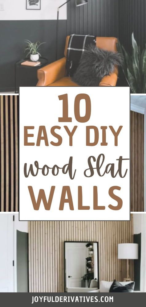 Add a trendy accent wall to your house with these easy wood slat decore ideas! Wood slats are great for adding some texture, and you can paint them any color, to match any decor. Check out these 10 inspiring ideas and find the one that best fits your space! Accent Wall With Wood Slats, Bedroom Ideas Wood Wall, Diy Wall Wood Decor, Wall Slats Decor Entryway, Wooden Wall Diy, Accent Wall With Slats, Accent Wall Vertical Wood, Wooden Accent Wall Bathroom, Horizontal Slat Wall Ideas