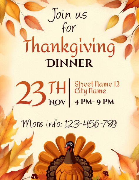 Thanksgiving Dinner Invitation Template Thanksgiving Dinner Invitations Free Printable, Thanksgiving Invitations Template, Thanksgiving Invites Free Printable, Thanksgiving Invitation Template Free, Thanksgiving Invite Wording, Friendsgiving Invitations Free, Thanksgiving Invitation Ideas, Lunch Invitation, Thanksgiving Invitation Template