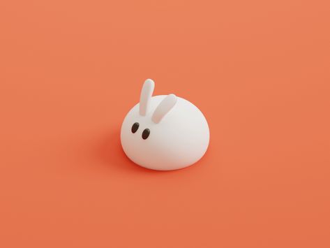 Rabbit by Nguyen Nhut 3d Animation Ideas, Cute 3d Animation, Cute Graphic Design Illustration, Blender Cute 3d, Blender 3d Design, Rabbit Design Illustration, Cute Blender 3d, Rabbit Character Illustration, Cute Animation Gif