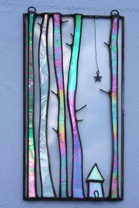 Stained Glass Art For Beginners, Spooky Stained Glass Art, Simple Fused Glass Ideas, Boho Stained Glass Patterns, Stained Glass Patterns Beginner Simple, Easy Stained Glass Patterns For Beginners, Stained Glass Mirrors, Simple Glass Painting Designs, Stained Glass Patterns Templates