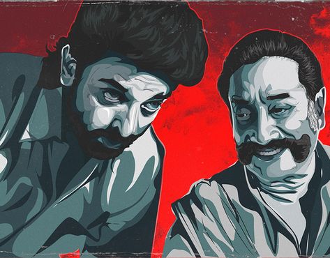 Sivaji Ganesan, Kamal Hassan, Cute Pictures To Draw, Kamal Haasan, Actors Illustration, Friendship Photography, Film Posters Art, Spiderman Art Sketch, Cinema Art