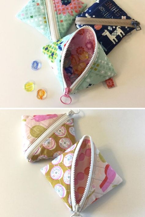 Triangle Pouch, Gnome Village, Half Square Triangle Quilts Pattern, Triangle Quilt Pattern, Pouch Sewing, Half Square Triangle Quilts, Pouch Tutorial, Sew Ins, Half Square Triangle