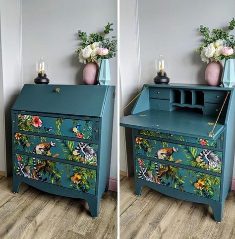 Old Handmade Writing Desk Turned Into A Changing Table For The New Nursery Desk Upcycle Ideas, Bureau Upcycle, Desk Upcycle, Upcycled Furniture Diy, Upcycle Ideas, Desk Makeover, Secretary Desk, Diy Furniture Renovation, Furniture Renovation