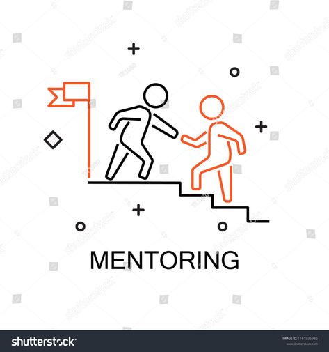 Coaching And Mentoring, Mentor Mentee Aesthetic, Mentoring Aesthetic, Mentor Illustration, Mentor Aesthetic, Partner Icon, Coaching Aesthetic, Mentor Mentee, Identity Card Design