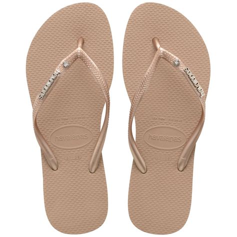 Slim Metal logo and Crystal Rose Gold Flip Flop. Brazil's original and authentic flip-flops in a glamorous and chic design. Complete with stylish straps in black complete with metal logo with a Swarovski crystal. Available in Rose Gold -Made in Brazil -Material: Rubber Sole Slim Logo, Women's Flip Flops, Logo Flip Flops, Rubber Flip Flops, Square Logo, Havaianas Flip Flops, Beach Flip Flops, Flip Flop Shoes, Crystal Rose