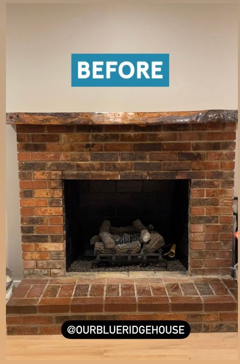 We recently moved into a new house and the fireplace was not our style. If you’re considering a brick fireplace makeover DIY, then you probably know what I’m talking about. A fireplace can be a beautiful focal point in a living room, but outdated brick fireplaces tend to be more of an eyesore. #fireplace #diy Brick Fireplace Redo, Fireplace Makeover Diy, Update Brick Fireplace, Brick Fireplace Mantles, Brick Fireplace Remodel, Brick Fireplace Decor, Black Tile Fireplace, Black Mantle Fireplace, Black Brick Fireplace