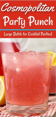 Large Punch Recipes, 1 Gallon Cocktail Recipe, Party Punch Alcohol Vodka, Party Drinks With Vodka, Cosmopolitan Punch Recipe, Simple Party Punch Alcohol, Vodka Large Batch Cocktails, Large Batch Cosmopolitan, Large Batch Vodka Drinks