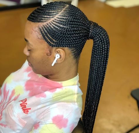 Latest Cornrows Styles 2024, Swoop Braids, Moms Hairstyles, Braided Ponytail Black Hair, Feeding Braids, Braided Bob, Feedin Braids, Hair Dressers, Latest Braided Hairstyles