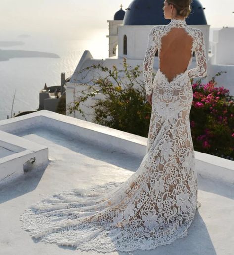 Turtle Neck Wedding Dress, Lace Wedding Dress Boho, Medium Wedding, Backless Mermaid Wedding Dresses, Illusion Neckline Wedding Dress, Dress Boho Wedding, Wedding Dress Silhouette, Wedding Dress Boho, Open Back Wedding