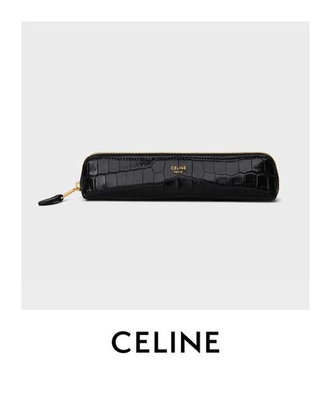 Luxury Pencil Case, Pencil Case Aesthetic, Celine Collection, Stationery Obsession, Airport Fits, Leather Pencil Case, Pin Up Outfits, Small Case, Small Pen