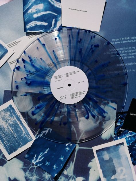 Indigo Rm, Rm Namjoon, Vinyl Records, Most Beautiful, Cd, Blue And White, Dye, Vinyl, On Twitter