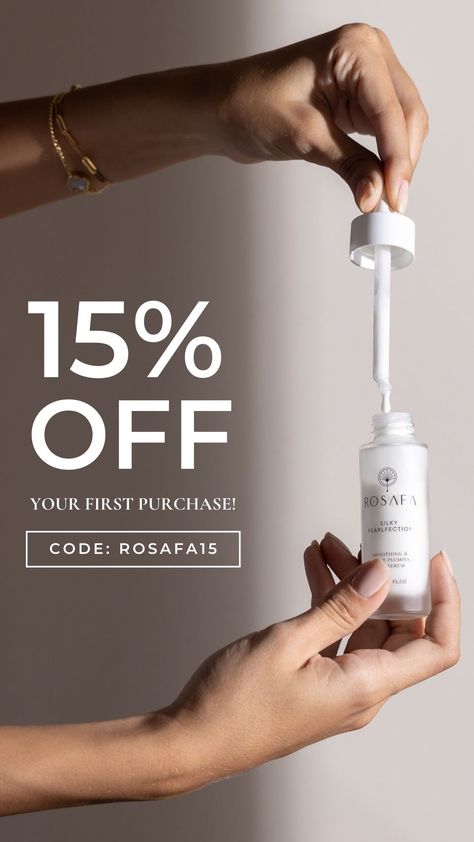 15% discount code on first orders using the code rosafa15 Serum Ads Design, Skincare Campaign, Derma Cosmetics, Luxury Skincare Brands, Photoshop Lessons, Skincare Branding, Ad Photography, Social Media Branding Design, Poster Design Layout