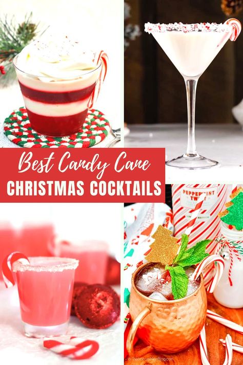 Best Candy Cane Christmas Cocktails Candy Cane Drinks Christmas Cocktails, Candy Cane Cocktails, Candy Cane Drinks, Drinks Alcohol Recipes Winter, Candy Cane Cocktail Recipe, Candy Cane Martini Recipe, Candy Cane Cocktail, Candy Cane Martini, Cider Mimosa