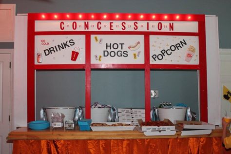 Concession stand provided by Exquisite Events Concession Stand Bulletin Board, Diy Concession Stand Display, Concession Stand Ideas Diy, Diy Concession Stand, Vip Dance, Volunteer Appreciation Dinner, Sports Vbs, Odyssey Of The Mind, Backyard Movie Party