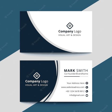 Premium Vector | Professional elegant blue and white modern business card design Innovative Business Cards, Unique Business Cards Design, Mark Smith, Modern Business Cards Design, Modern Business Card, Unique Business Cards, Photo Background Images, Modern Business Cards, Photo Background