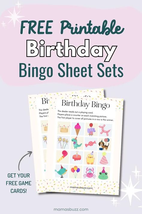 Birthday Bingo & Cute Free Printable Game Sheet Bingo Prize Ideas, Birthday Interview Printable, Bingo Printable Free, Birthday Bingo, Birthday Interview, Bingo Games For Kids, Printable Bingo Games, Bingo Sheets, Bingo Set