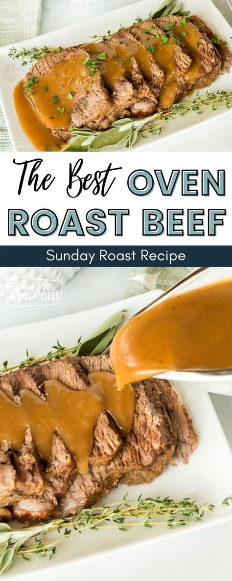 This is the Best Oven Roast Beef recipe! Sunday roast has been a tradition in our family for years and when using this roast beef recipe, it comes out tender, flavorful, and perfect every time! We are sharing a few tricks to getting that buttery, melt-in-your-mouth roast beef you love. Roasting Beef In Oven, Quick Roast Beef Recipes, Perfect Beef Roast, Beef Roast In The Oven Easy, Roast Beef In The Oven Recipes, Roast Silverside Beef Recipe, Beef Oven Roast, Oven Roasted Roast Beef, Best Beef Roast In The Oven