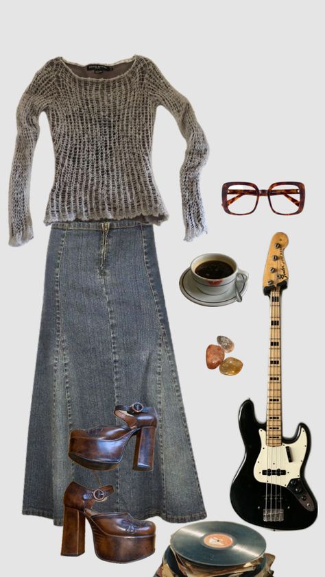 #grunge #coolgirl #alternative #outfitinspo #outfit #outfits #outfitinspiration #outfitideas #styleinspo #style #fashioninspo #fashion #fitinspo #fit #fitcheck #fits #clothes #moodboards #y2kfashion Grey Maxi Skirt Outfit, Grey Maxi Skirt, Maxi Skirt Outfit, Grey Maxi Skirts, Grey Maxi, Maxi Skirt Outfits, Fits Clothes, Skirt Outfit, Skirt Outfits