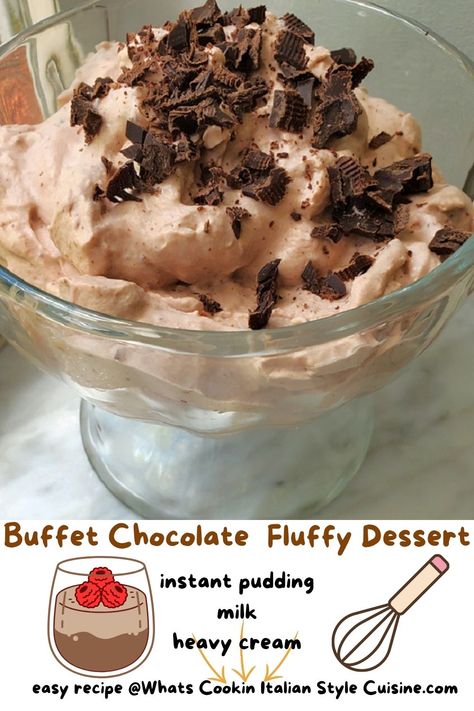 Buffet Chocolate Fluffy Dessert Chocolate Fluff, Chocolate Salad, Whipped Cream Desserts, Corn Dip Recipes, Fluff Recipe, Banana Cheesecake, Fluff Desserts, Apple Dessert, Corn Dip