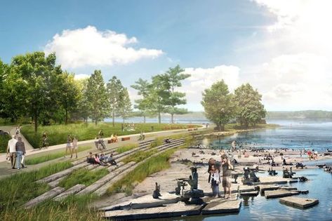 Ottawa River, Riverfront Park, Wetland Park, Eco City, Urban Landscape Design, Public Space Design, Riverside Park, Landscape And Urbanism, Landscape Architecture Design