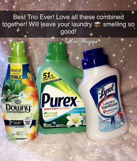 Laundry Day | I love all these 3 | Especially the Lysol Detergent | Disinfects all dirty smells from clothes | Downy | Purex | Lyson | Laundry Detergents Smell Clean All Day, Make Laundry Smell Amazing, How To Get Laundry To Smell Good, Best Smelling Laundry Detergent And Fabric Softener Combo, How To Smell Like Clean Laundry, Laundry Scent Combos, Best Laundry Detergent Smell, Laundry Hacks Smell, Laundry Smell Good Tips