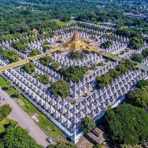 Incredible View from Mandalay 😍 Kuthodaw Pagoda also known as " World's Largest Book" Great pics by @myproguide_travel We believe that you can't surely wait to visit to this place😇😇.  #MyanmarBeEnchanted #MyMyanmar #VisitMyanmar #TravelMyanmar #mandalay  #kuthodawpagoda South East Asia Landscape, Mandalay ကျုံး, Mouth Anime Aesthetic, Buddhism Wallpaper, Mandalay Myanmar, Family Sketch, Alex Trebek, Digital Graphics Art, Deep Photos